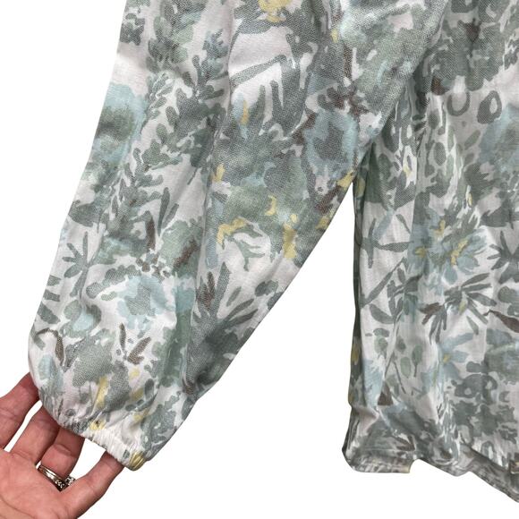 CISO Floral Hidden Button Front Floral Long Sleeve Top Size XL - Picture 3 of 11